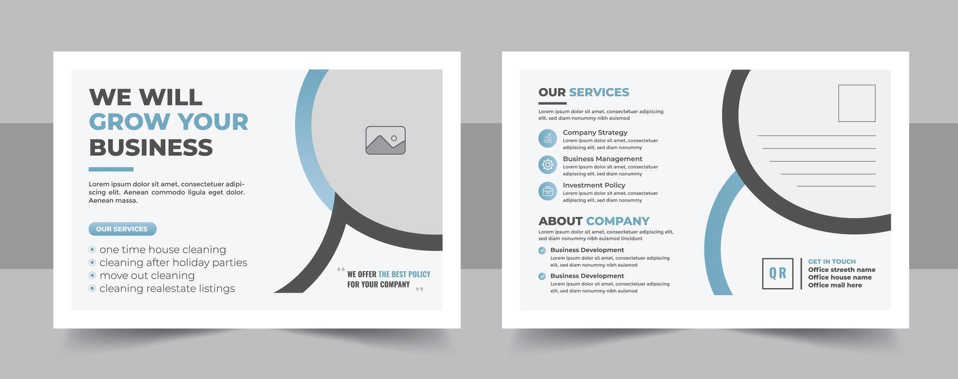 Simple and modern professional business postcard or EDDM template design layout vector