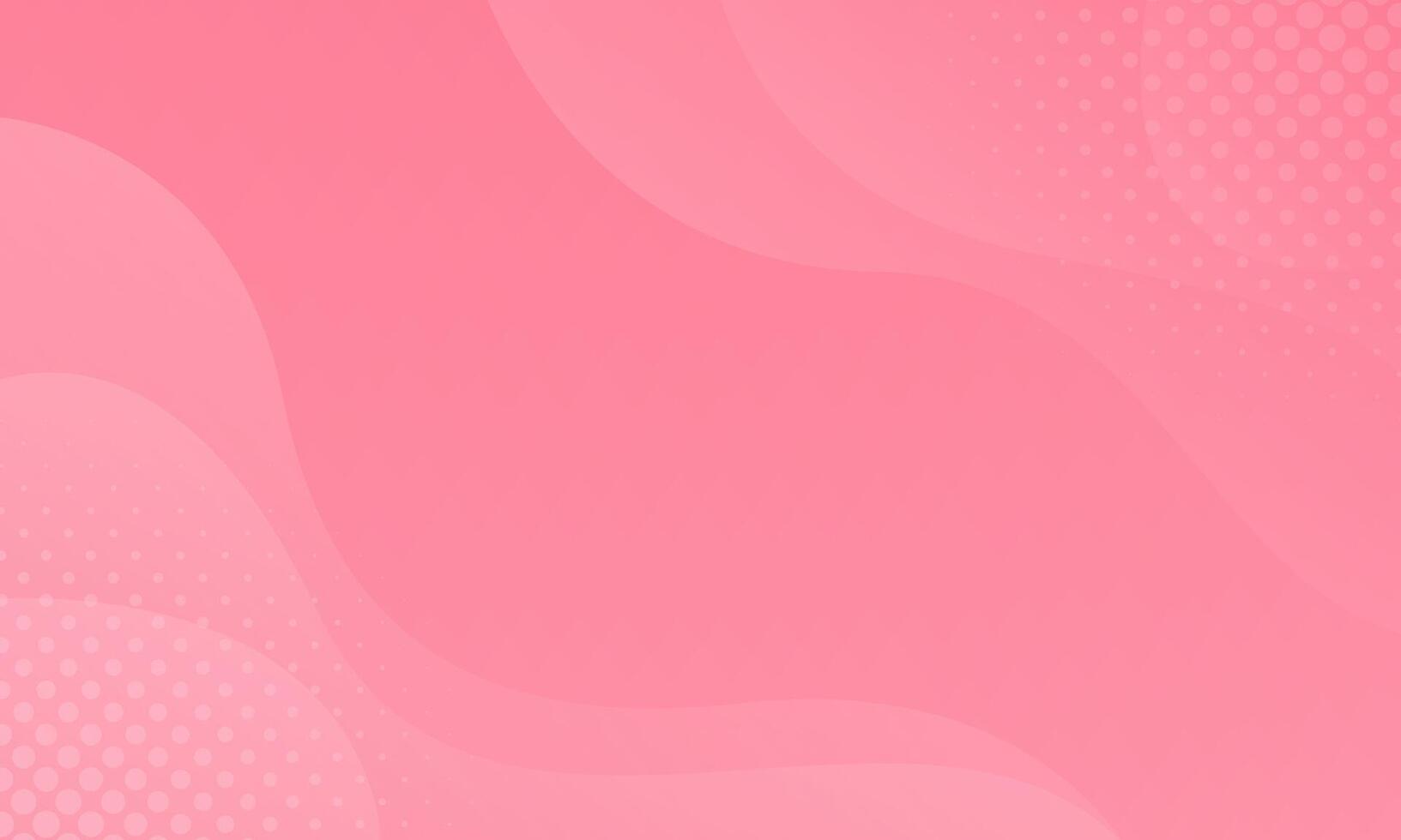 Abstract pink fluid wave background with halftones, dynamic wallpaper vector