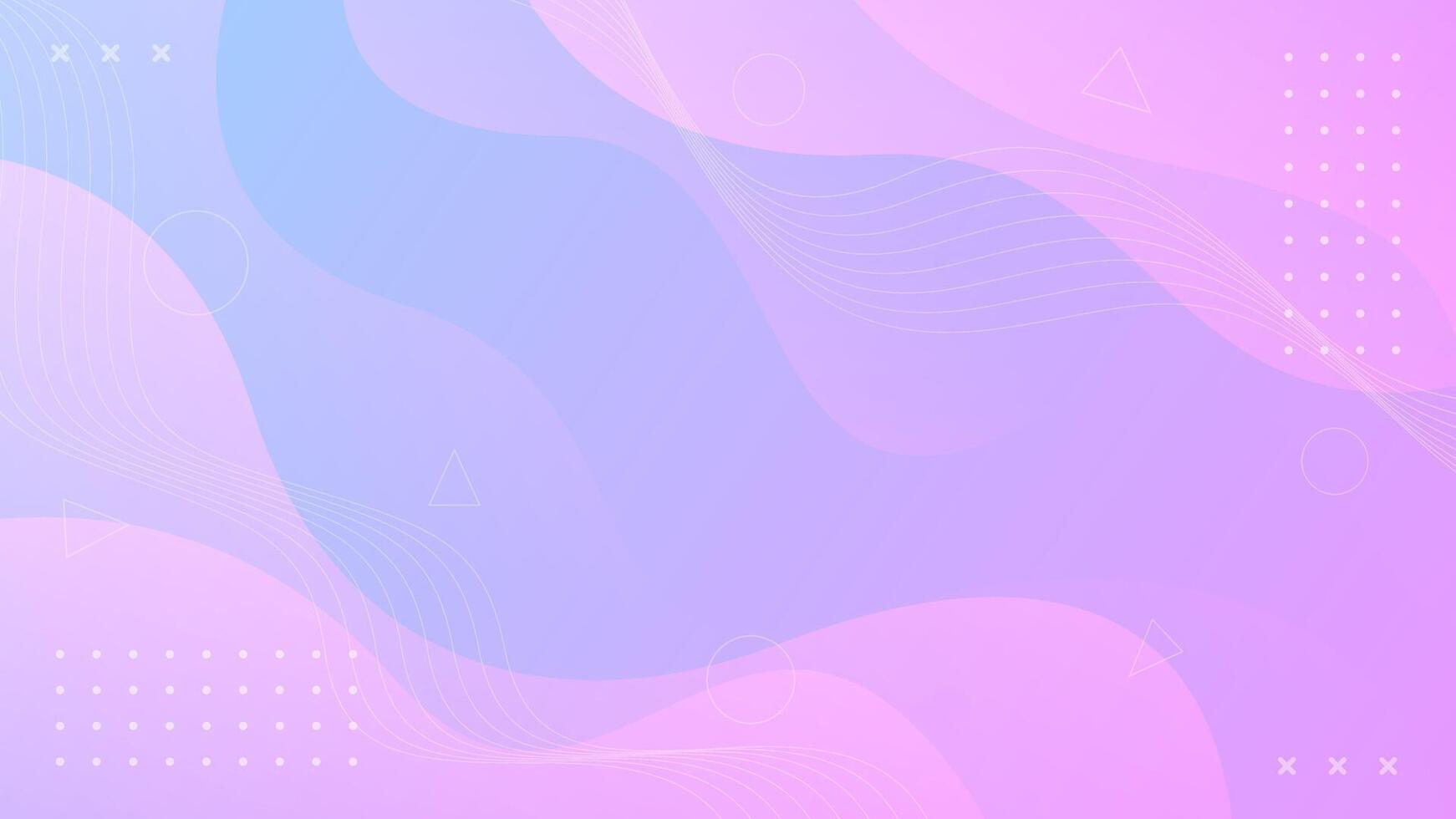 Abstract colorful purple and blue fluid wave background, dynamic wallpaper with geometric shapes vector
