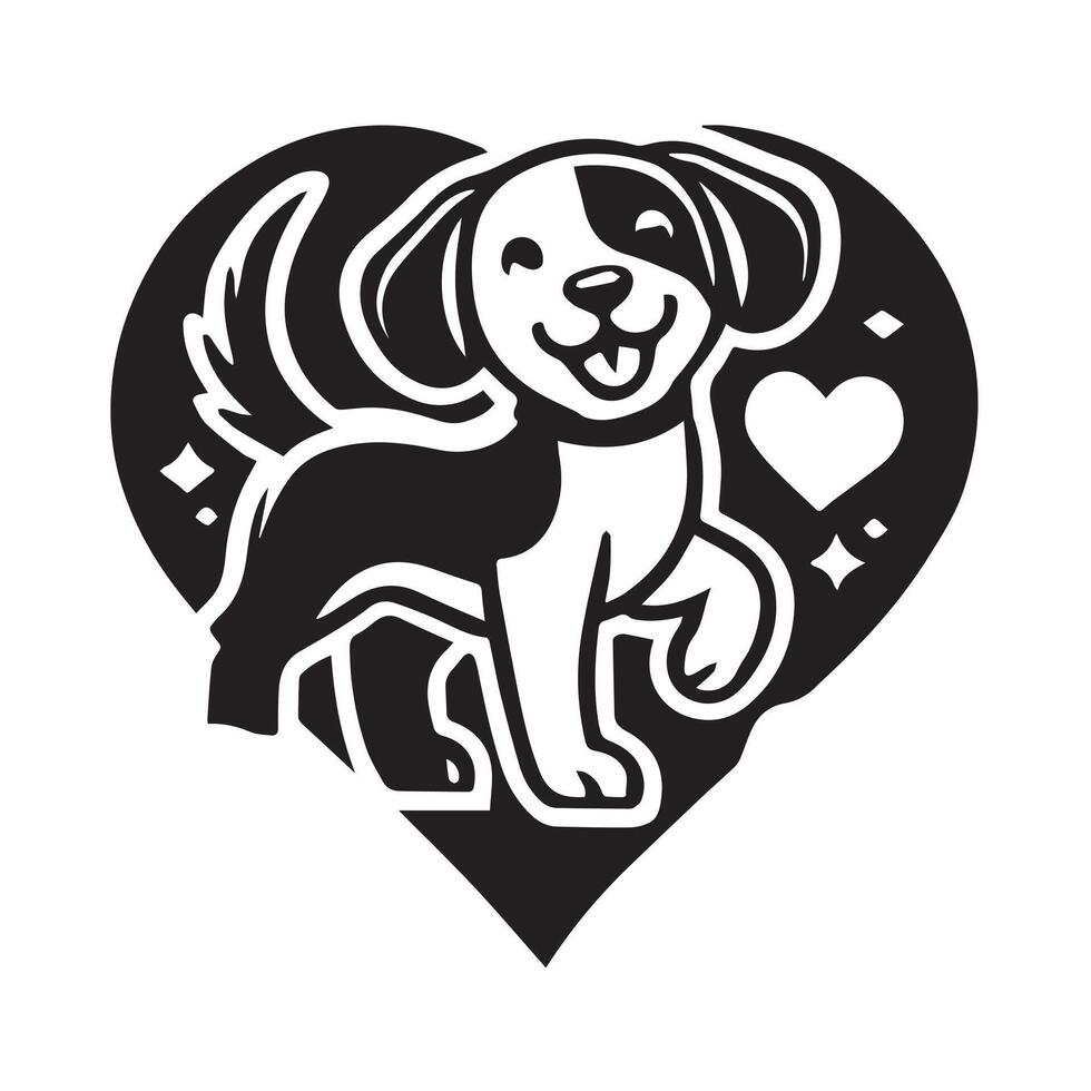 Cute Dog in Heart Shape, Perfect for Pet Lovers vector