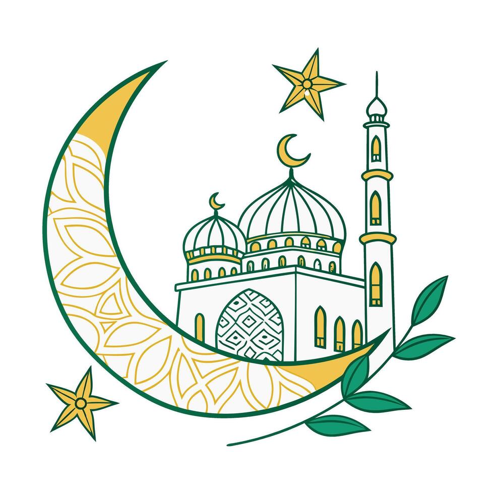 A stylized illustration of a mosque vector