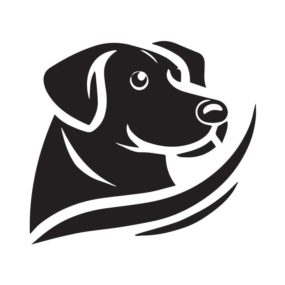 Cute Cartoon Dog Head in Circle Graphic vector