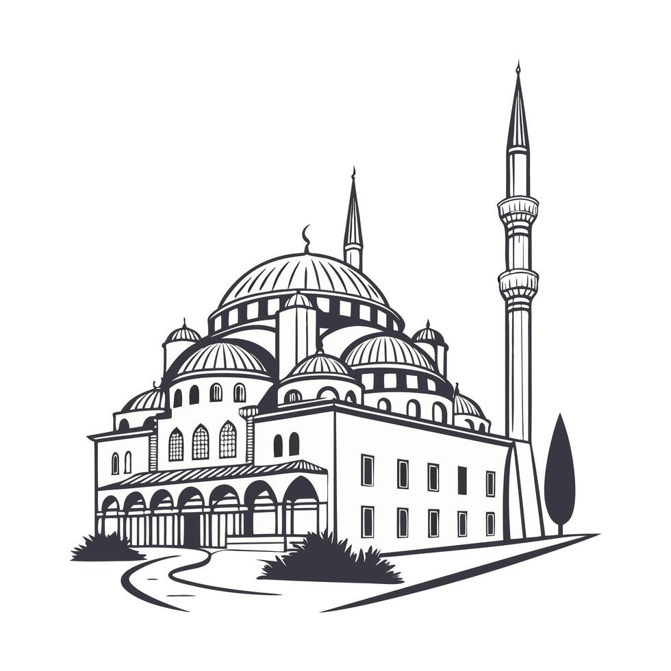 Illustration with Crescent Moon and Stars for Ramadan vector