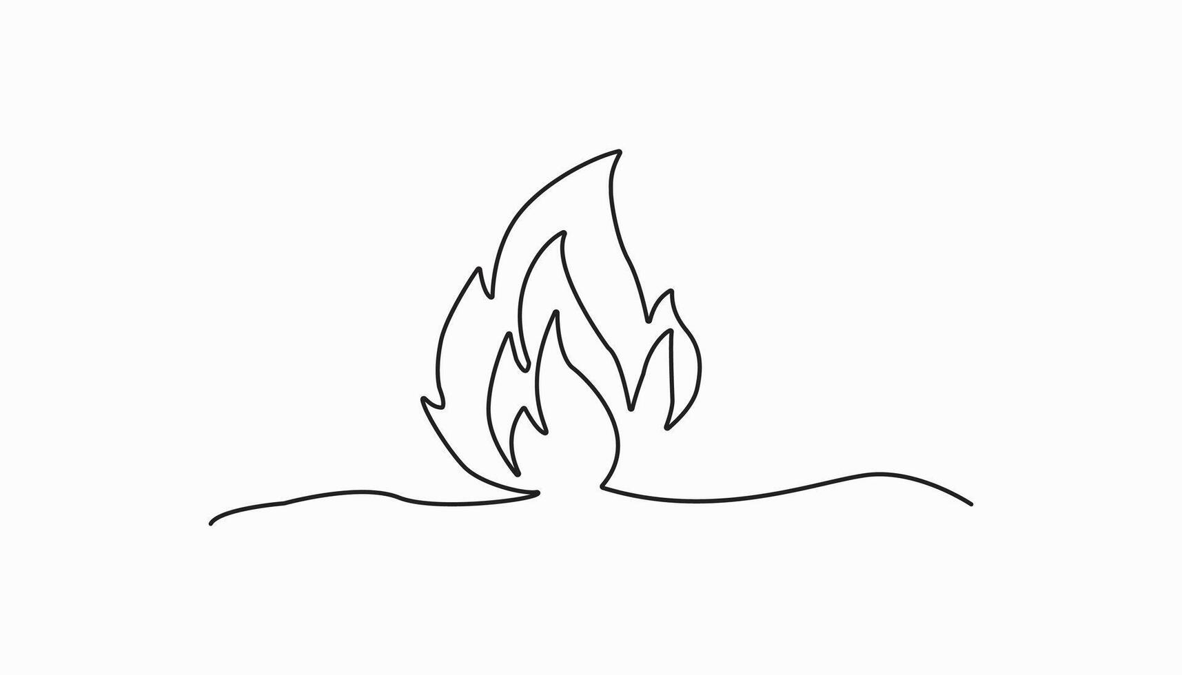 fire continuous one line drawing art line style vector