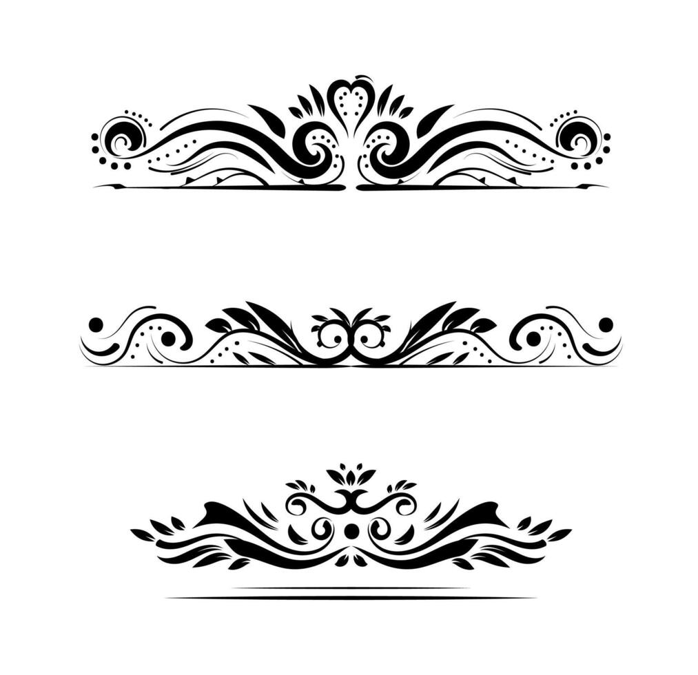 design decoration pattern divider style on black colour. vector
