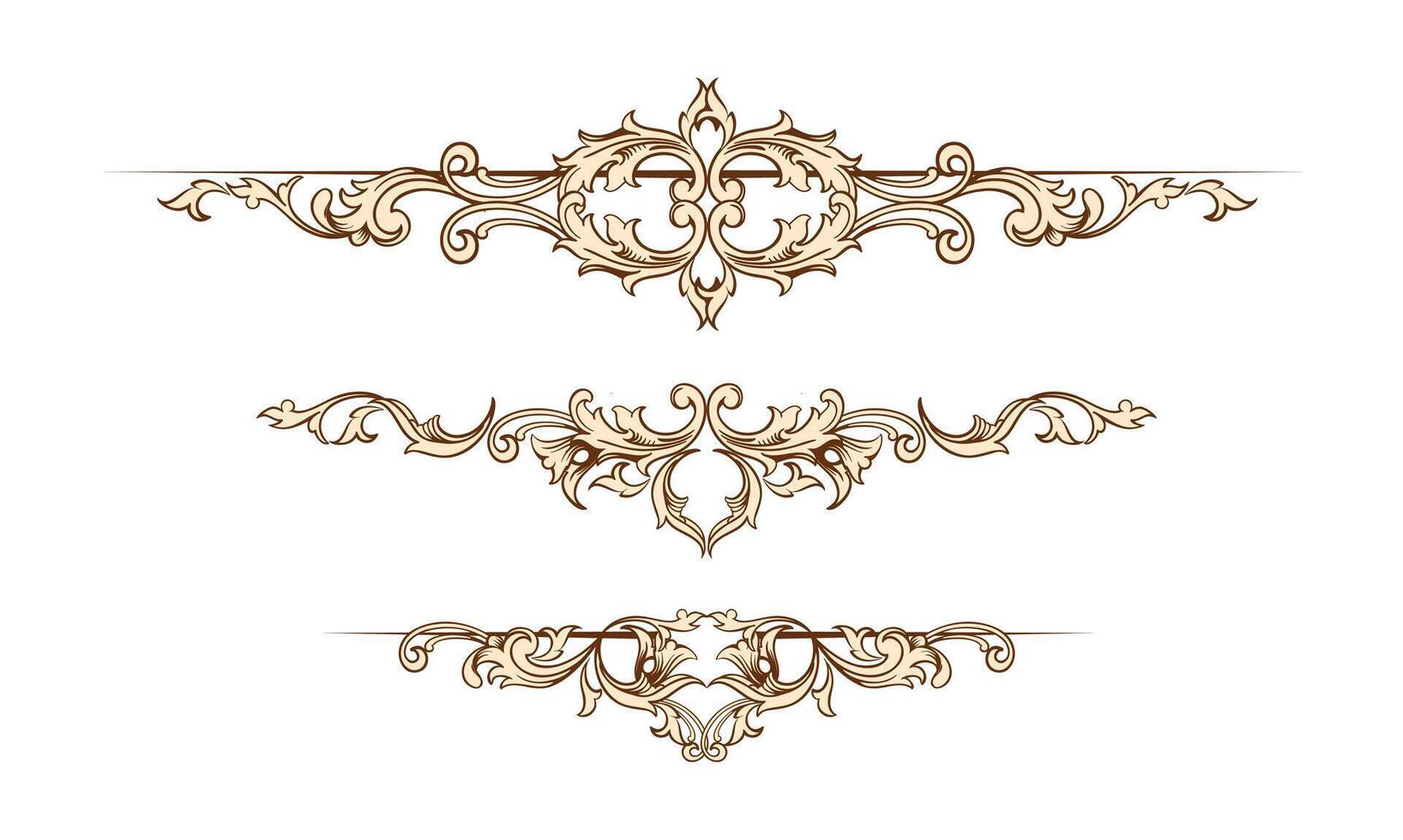 Set of Vintage Decorations Elements. Flourishes Calligraphic Ornaments and Frames. Retro Style Design Collection for Invitations, Banners. vector