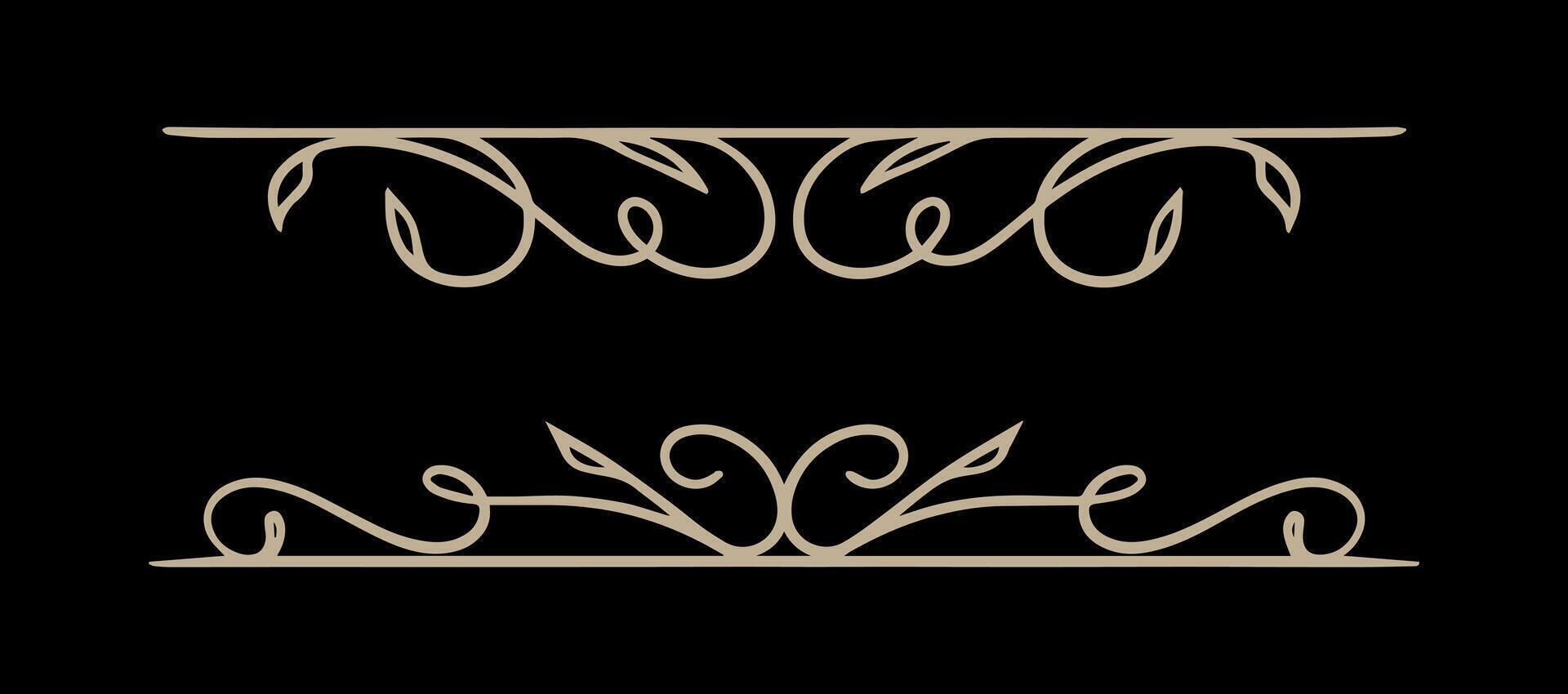 Set of Decorative vintage divider on gold colour vector