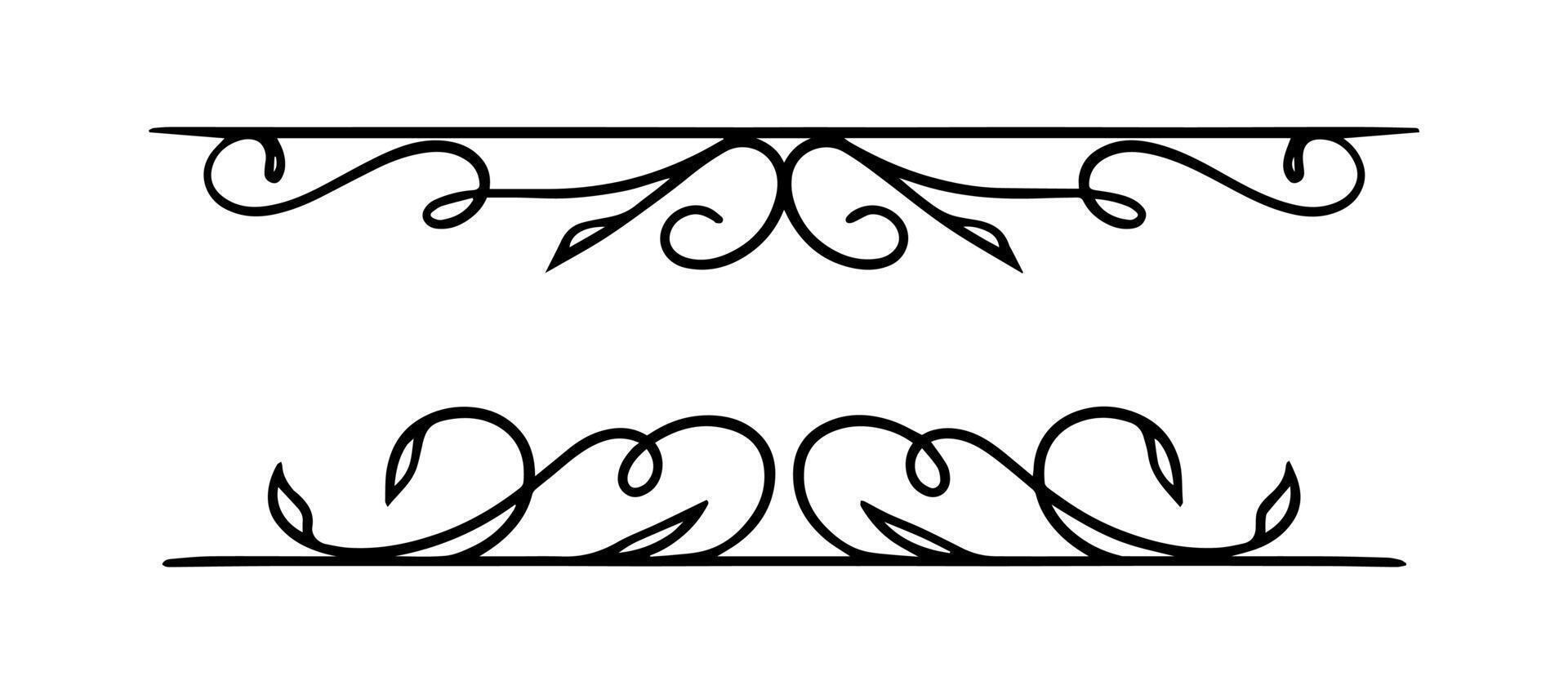 Set of Decorative vintage frames and borders divider on black colour vector
