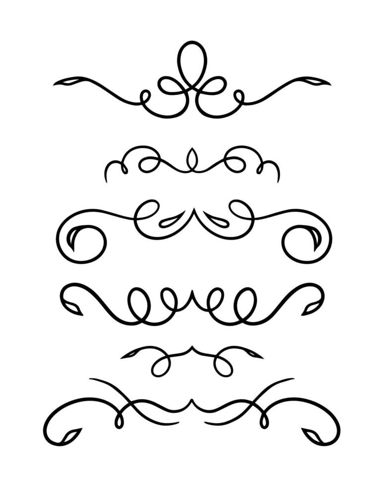 Ornate vintage frames and scroll elements on black colour vector