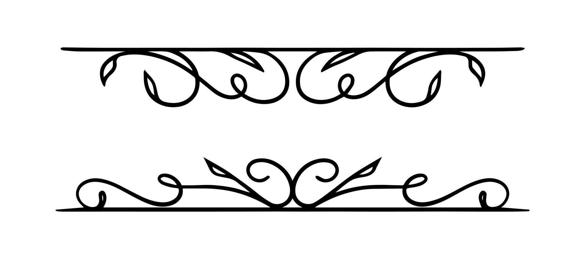 Set of Decorative vintage divider on black colour vector