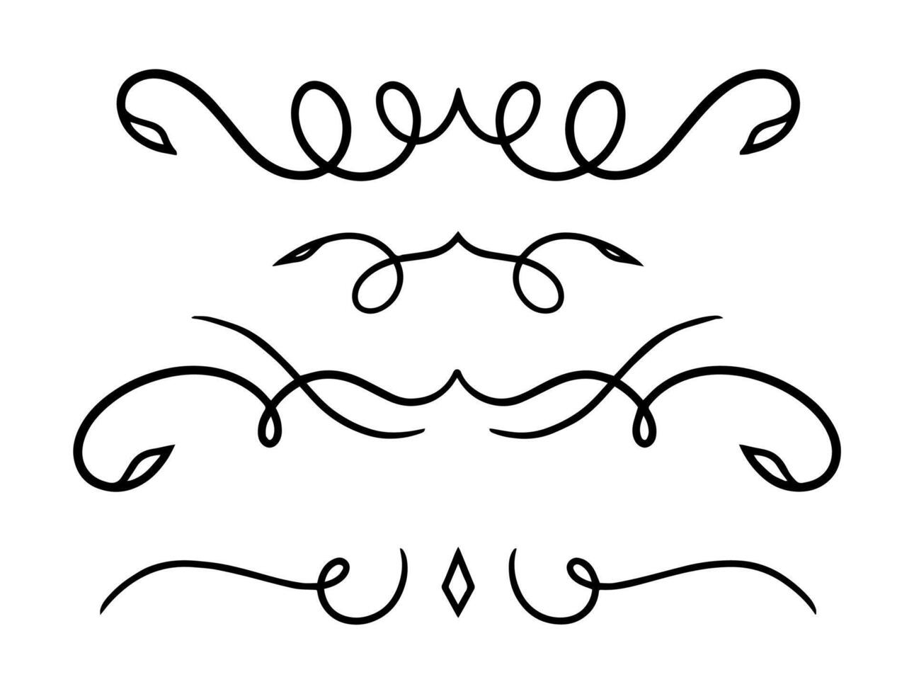 Set of vintage frames and divider on black colour vector
