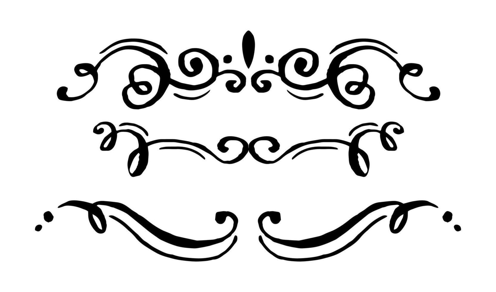Vintage ornament collection on black colour vector