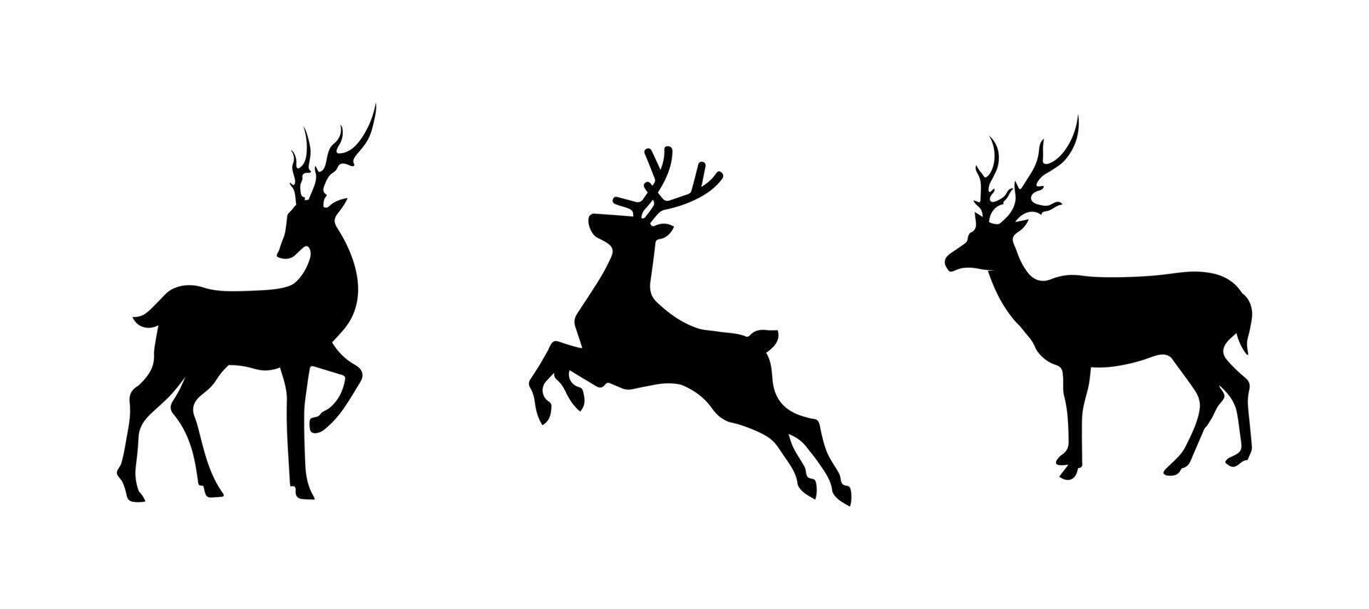 deer logo animal merry christmas on black colour vector