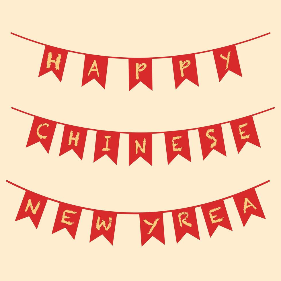 happy chinese new year flag vector