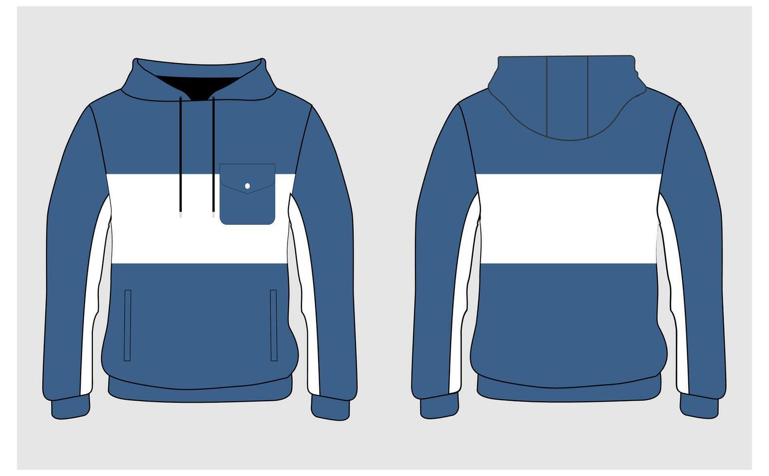 Men cut and Sew Hoodie vector