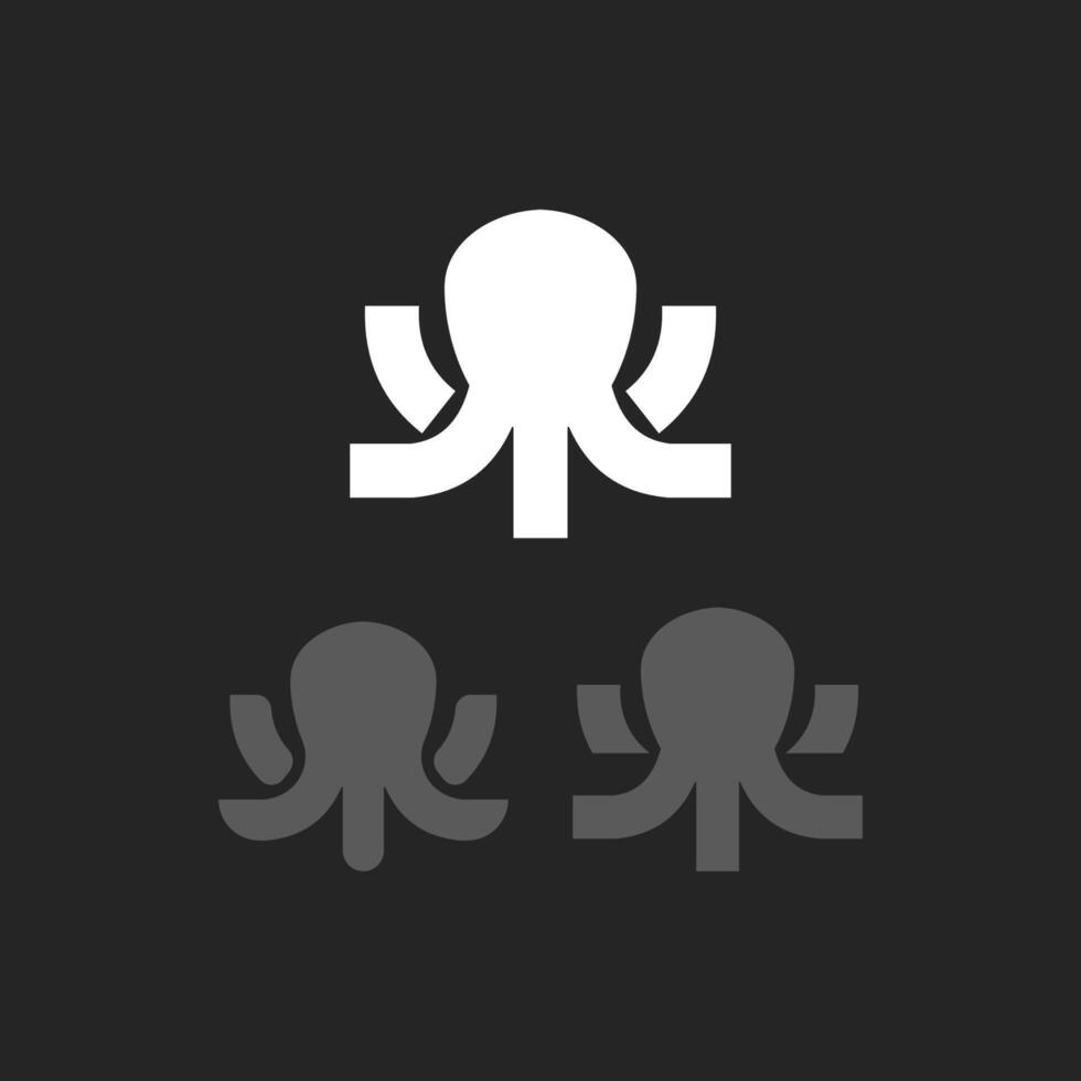 simple minimalist flat bold line modern squid octopus sea ocean animal logo illustration vector