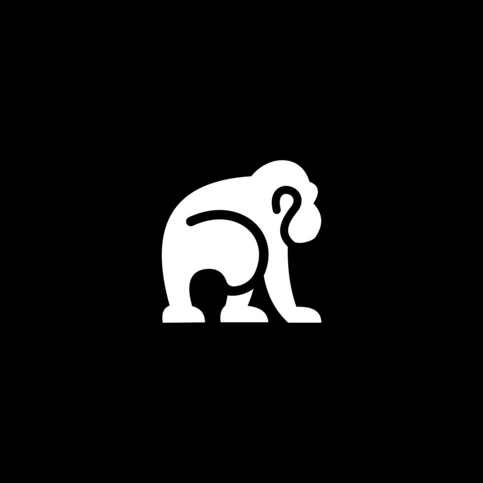 monkey apes orangutan logo, simple, minimalist, modern, flat from behind, illustration vector