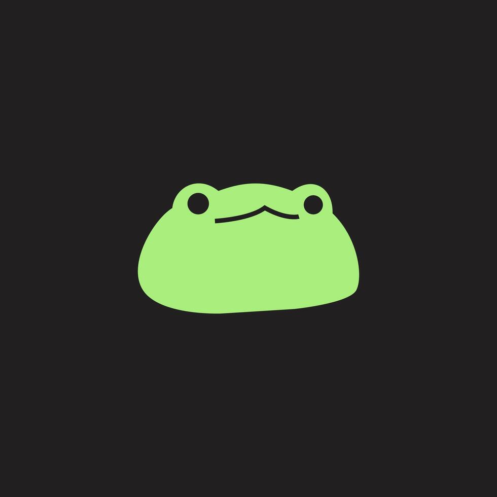 Frog simple minimalistic stylized, modern chubby fat green frog logo illustration vector