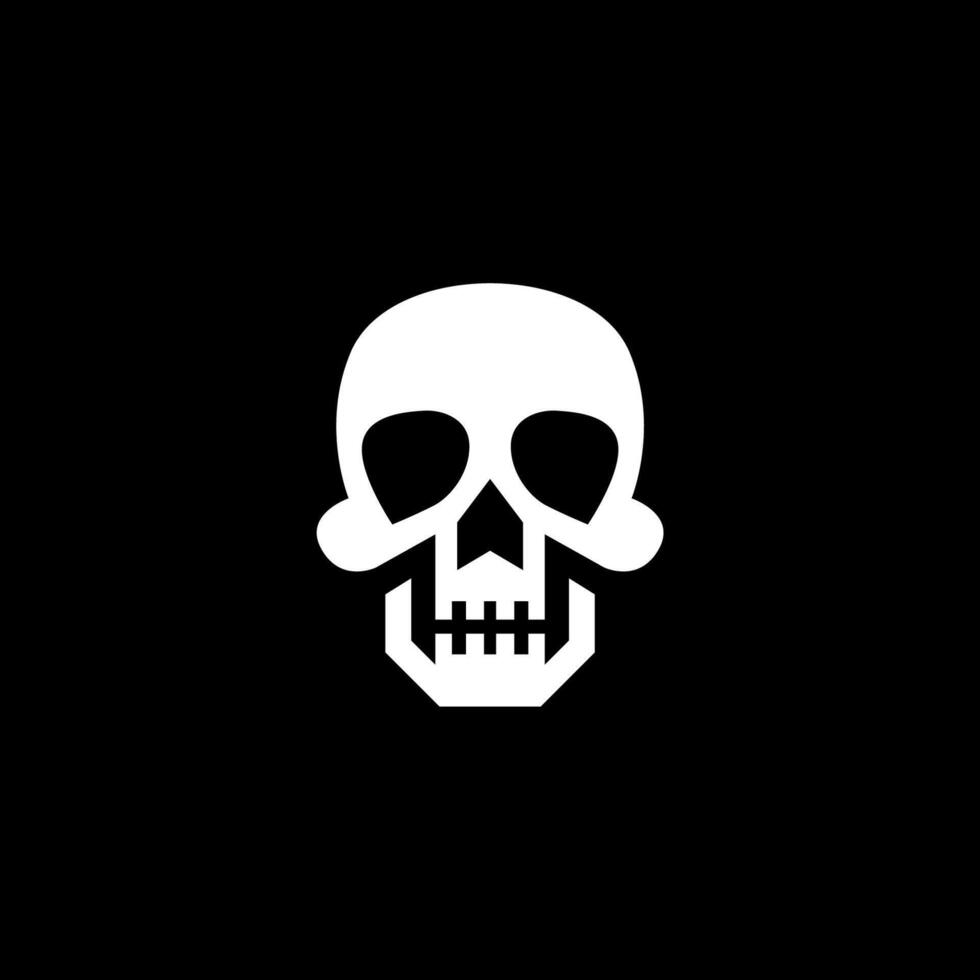 simple minimalist skull head logo , modern bold, bone black and white vector
