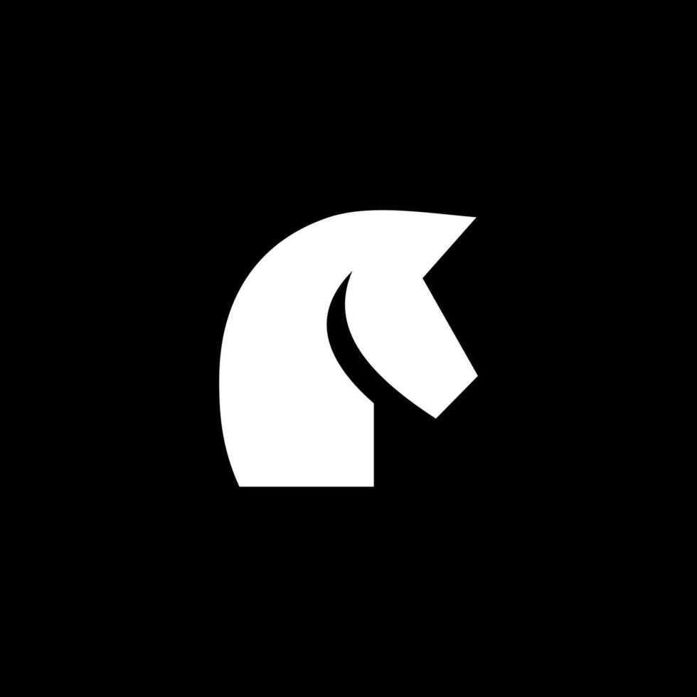 Horse logo with simple, flat minimalist line art, logo design template. Linear style. illustration. vector