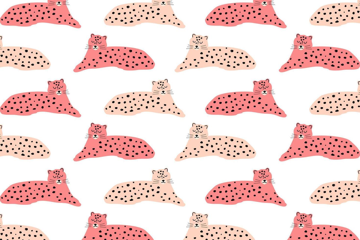Colorful leopard seamless pattern with hand drawn doodle concept vector