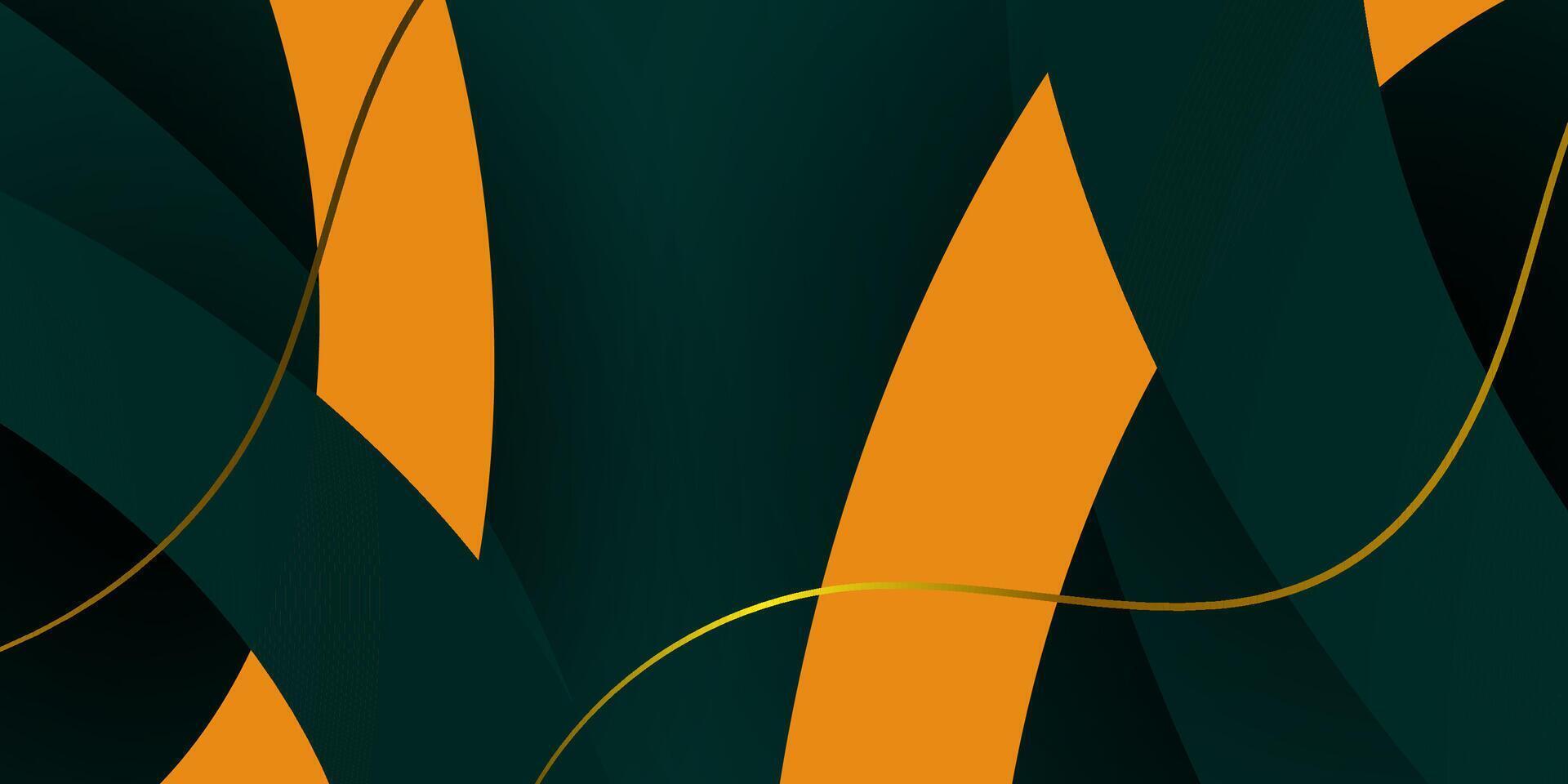 Abstract curve theme overlap background with green and yellow shapes pattern. Background with gold wave lines design. vector