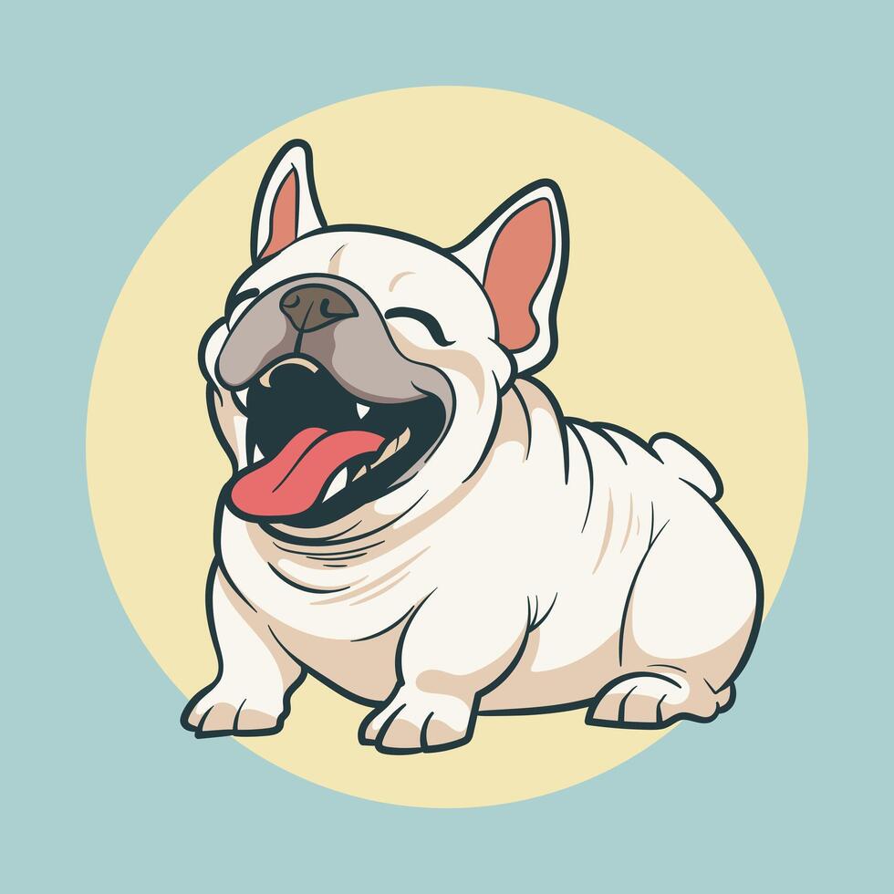 A cartoon dog with its tongue out and its mouth open vector