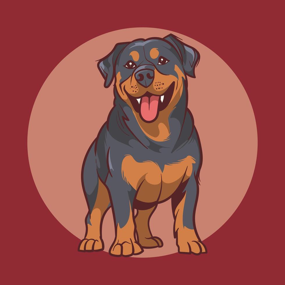 cute rottweiler dog chibi cartoon illustration 54526213