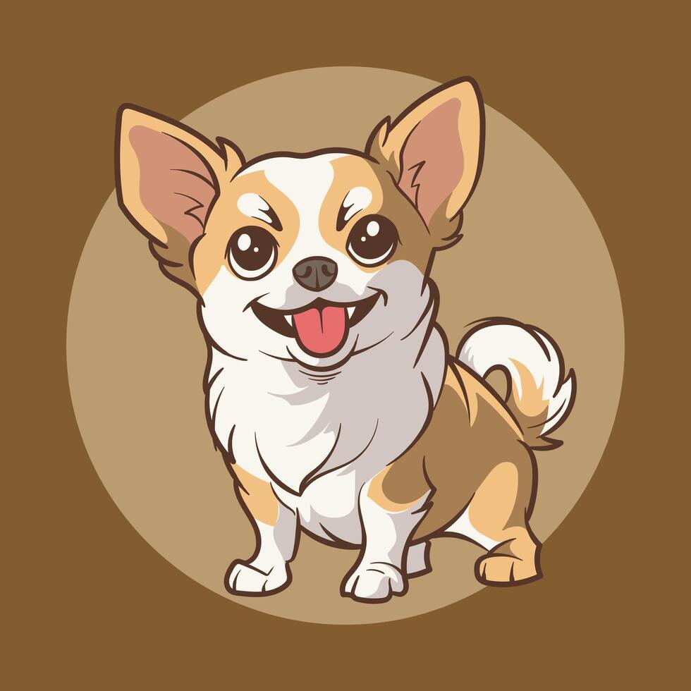 Cartoon chihuahua dog illustration vector