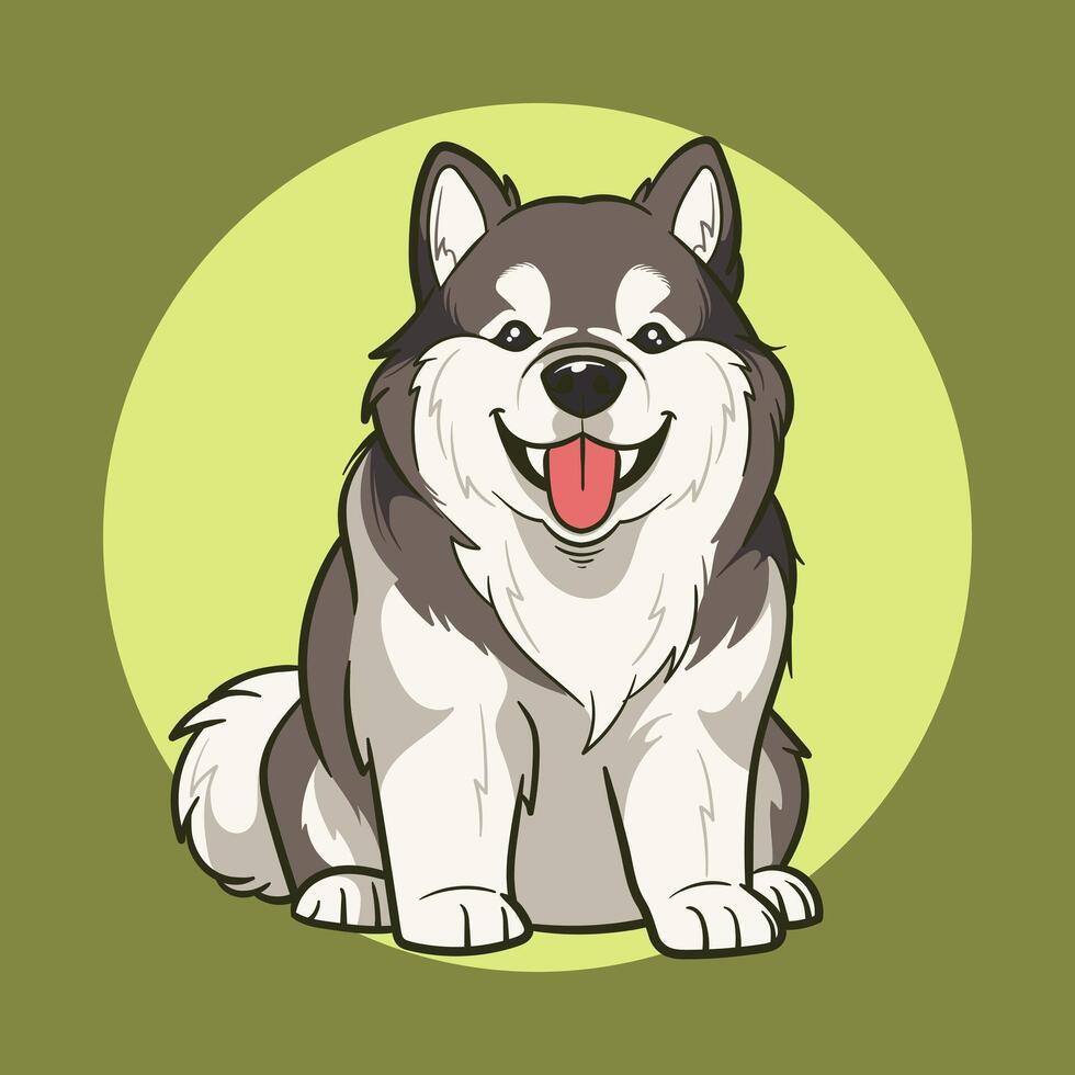 A cartoon dog with a big smile on its face vector