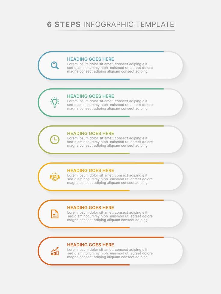 Modern Infographic Design Template with Six Options vector