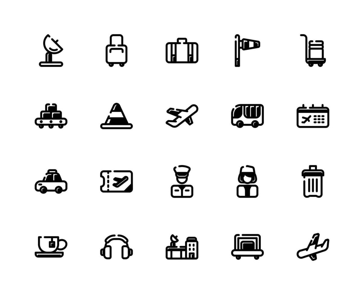 Airport Black Fill Icon vector