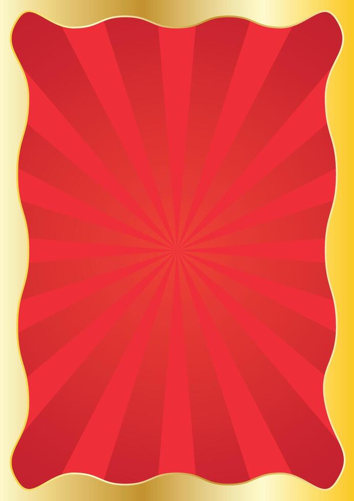 red background with sun burst effect with typical Chinese gold ornaments vector