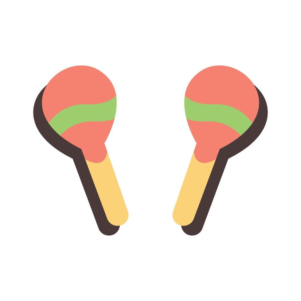 maracas icon flat vector