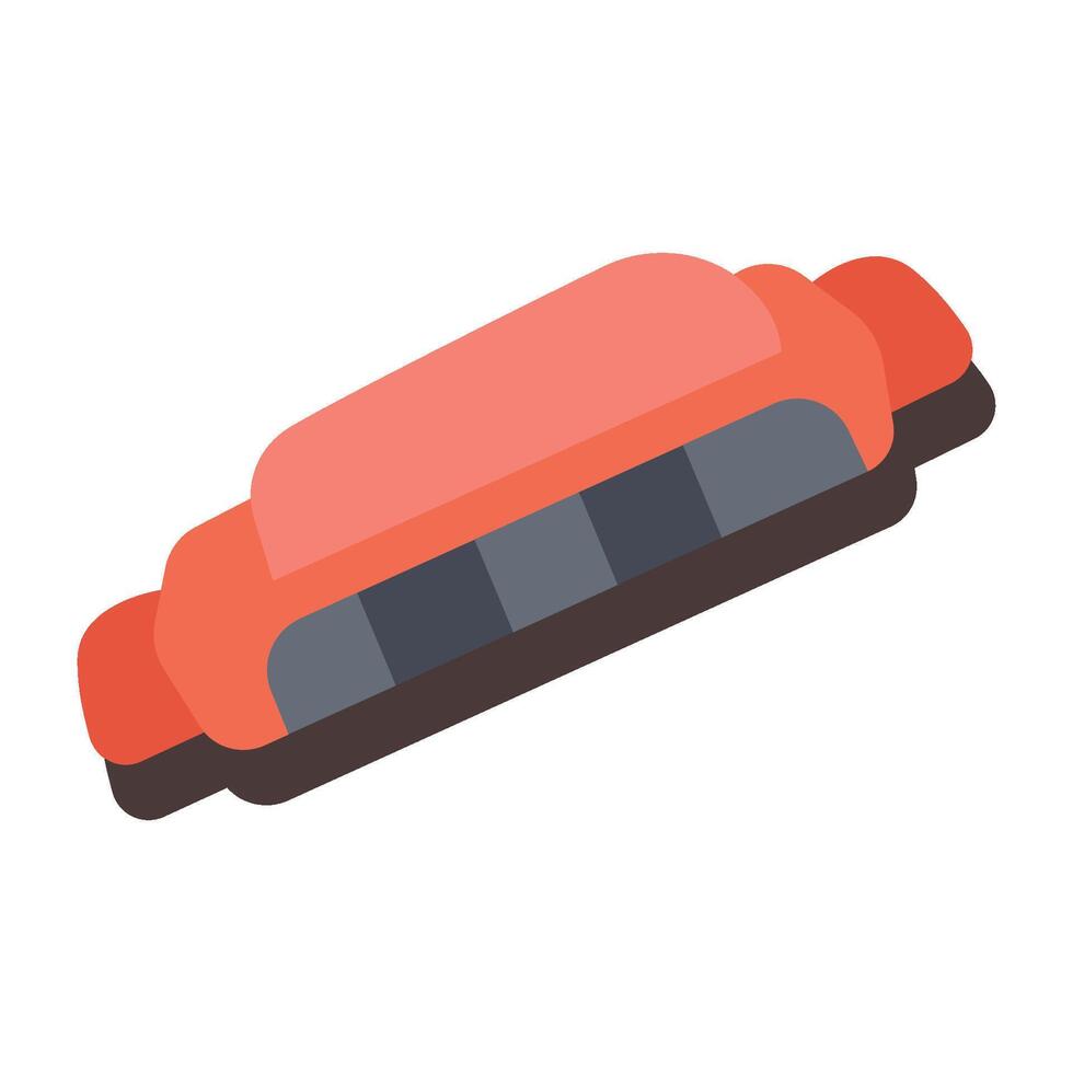 harmonica icon flat vector