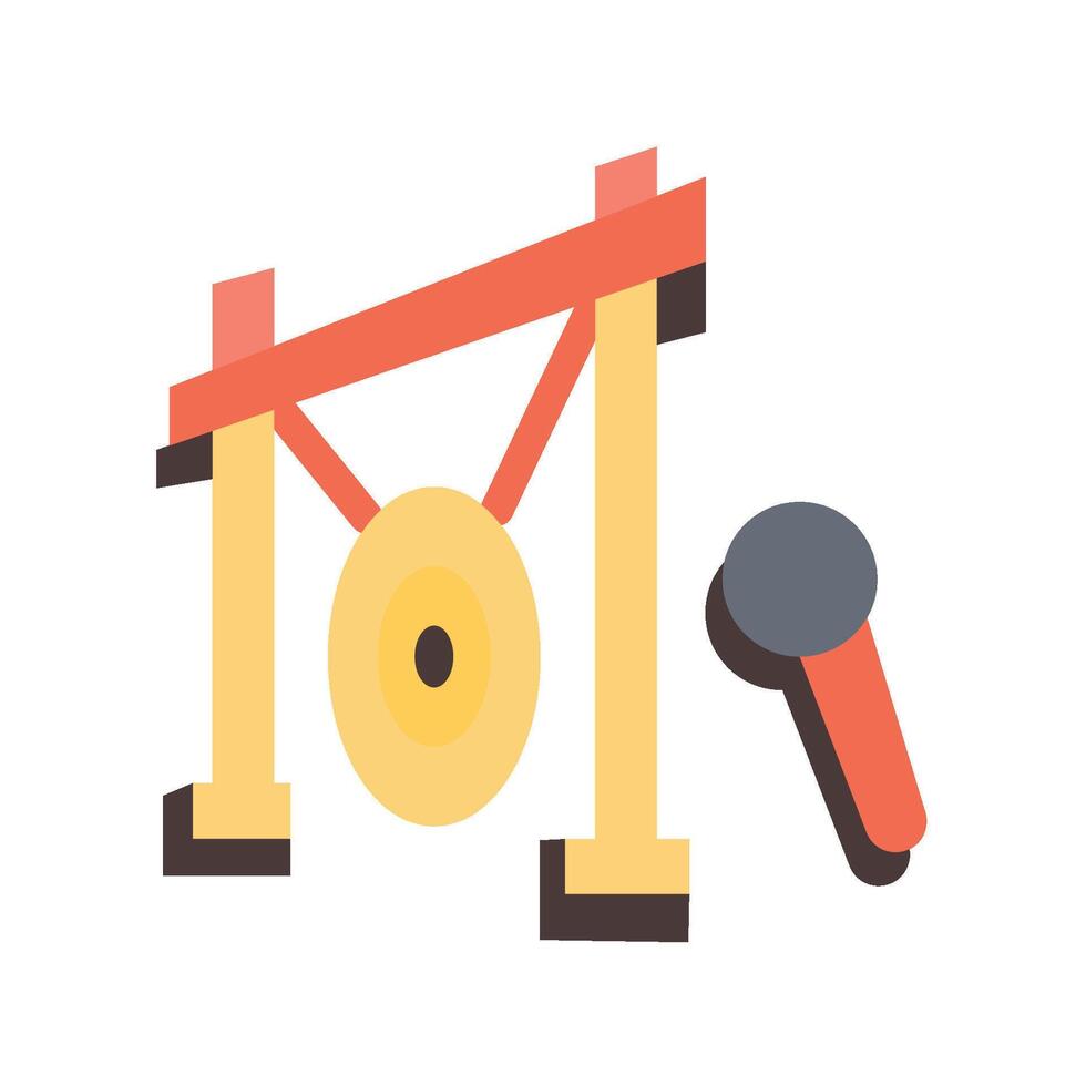 gong icon flat vector