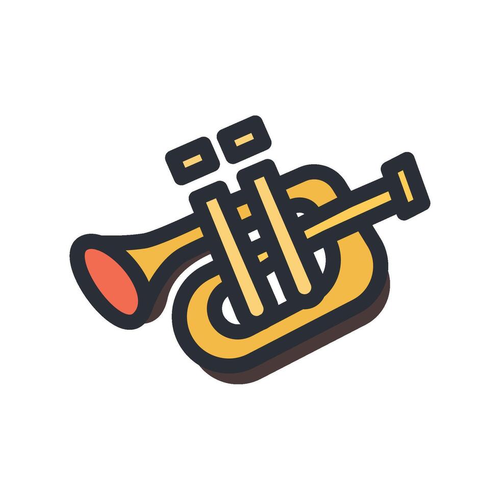trumpet icon filled line vector