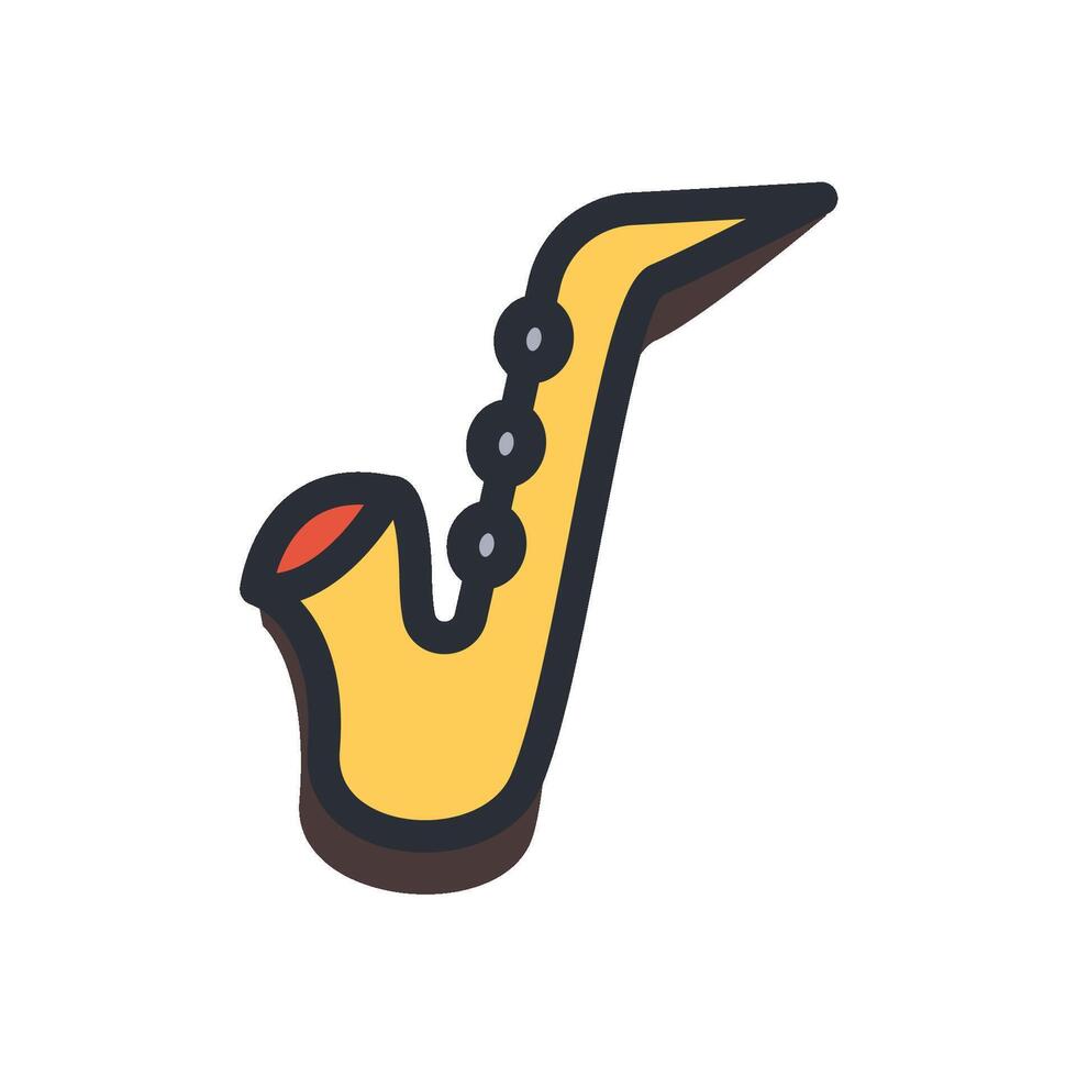 saxophone icon filled line vector
