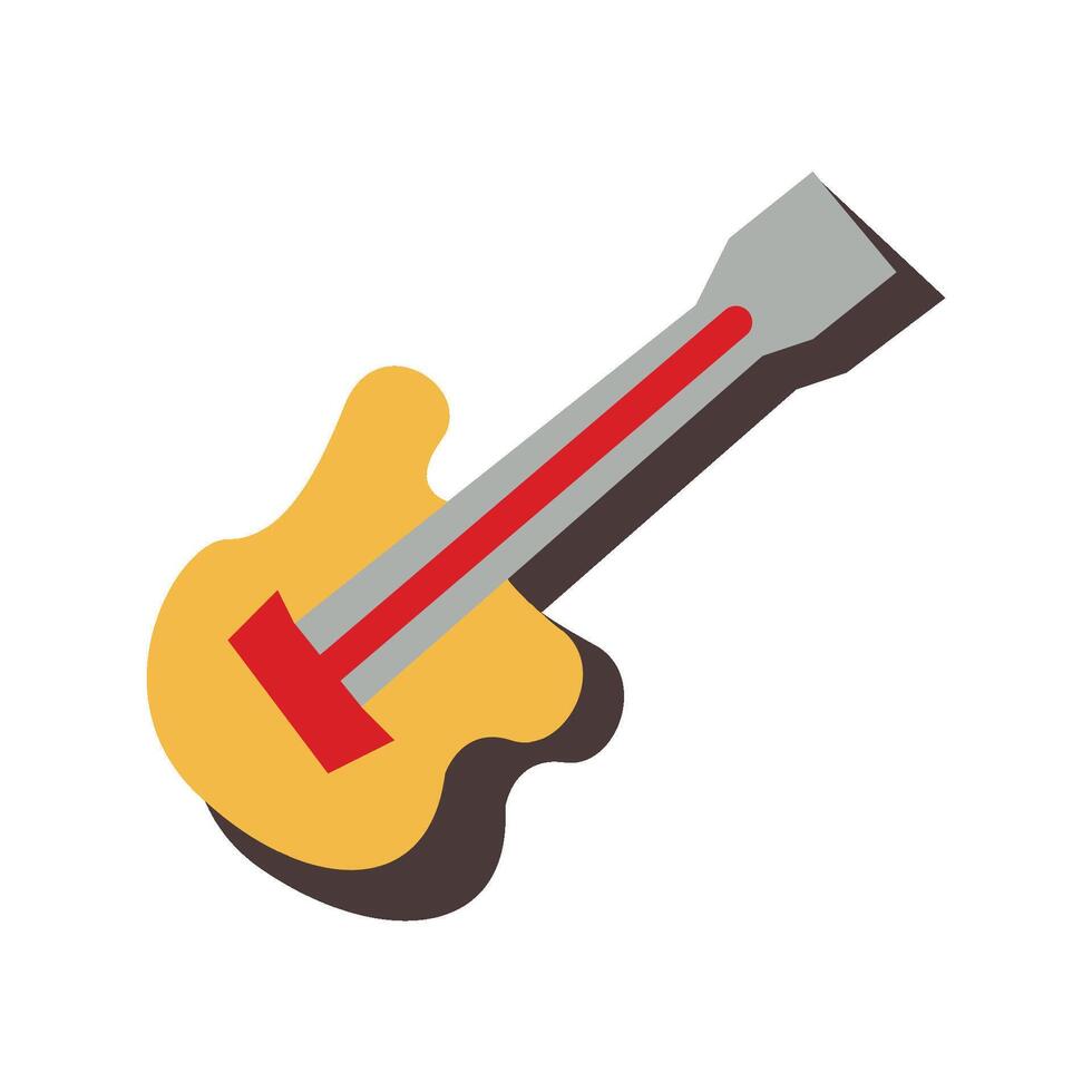 guitar icon flat vector