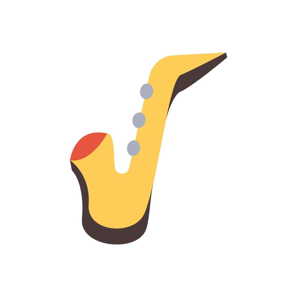 saxophone icon flat vector