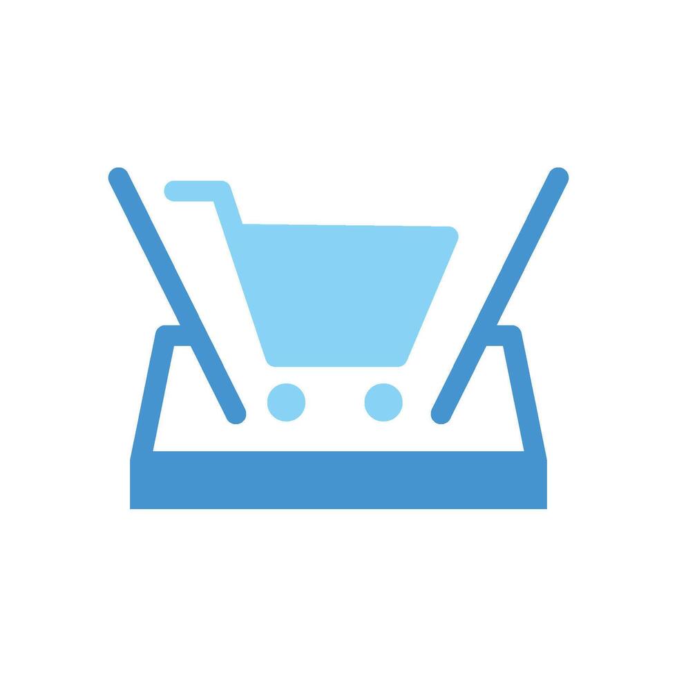 AR Shopping icon flat vector