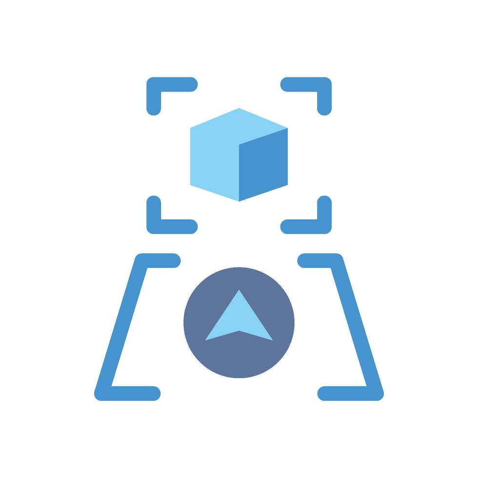 AR Navigation icon flat vector