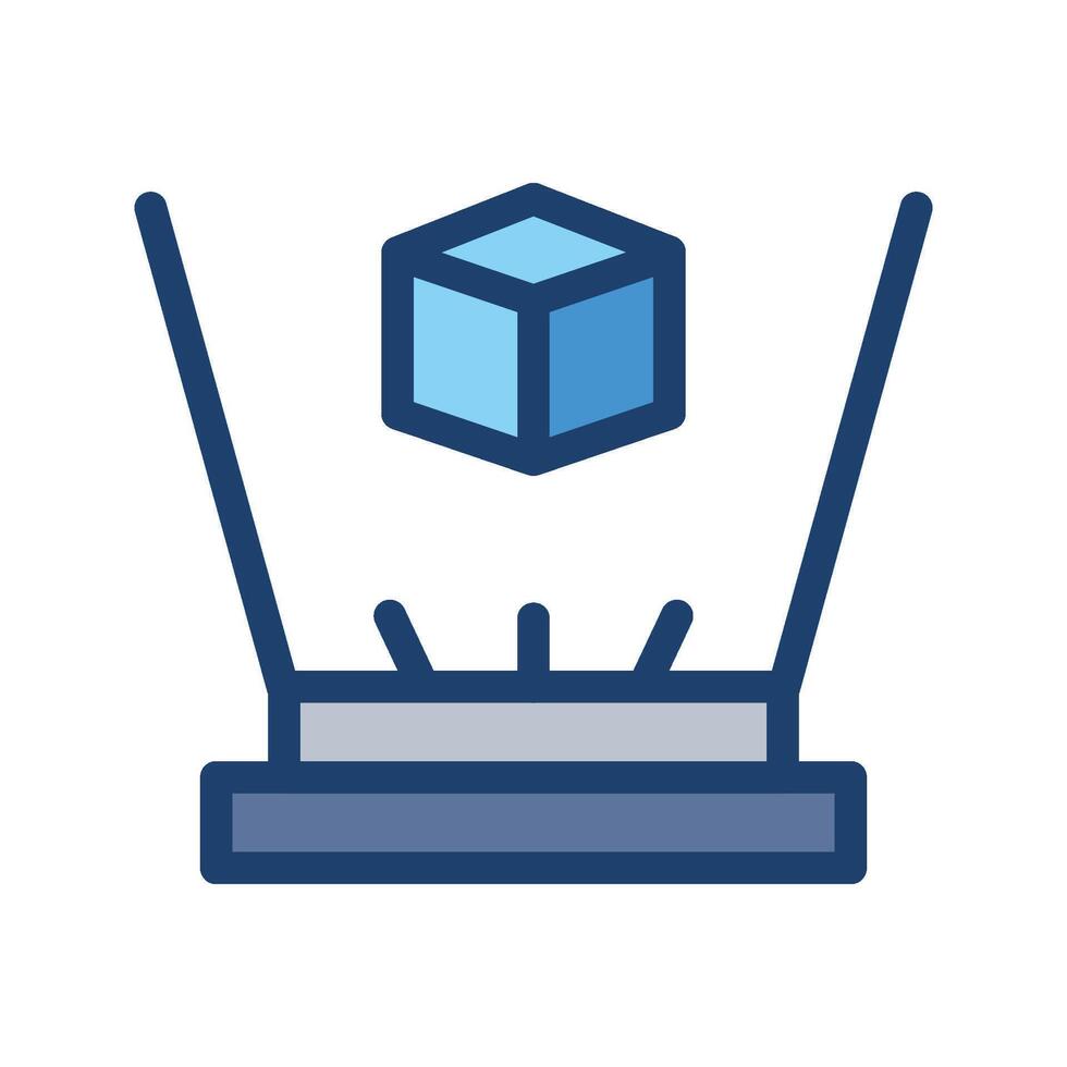 Hologram Display icon filled line vector