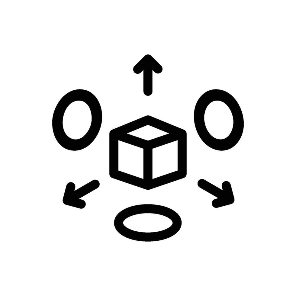 3D Object Creation icon line vector