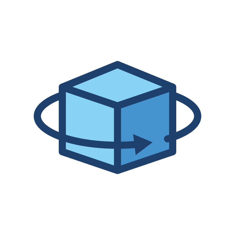 3D Viewer icon filled line vector
