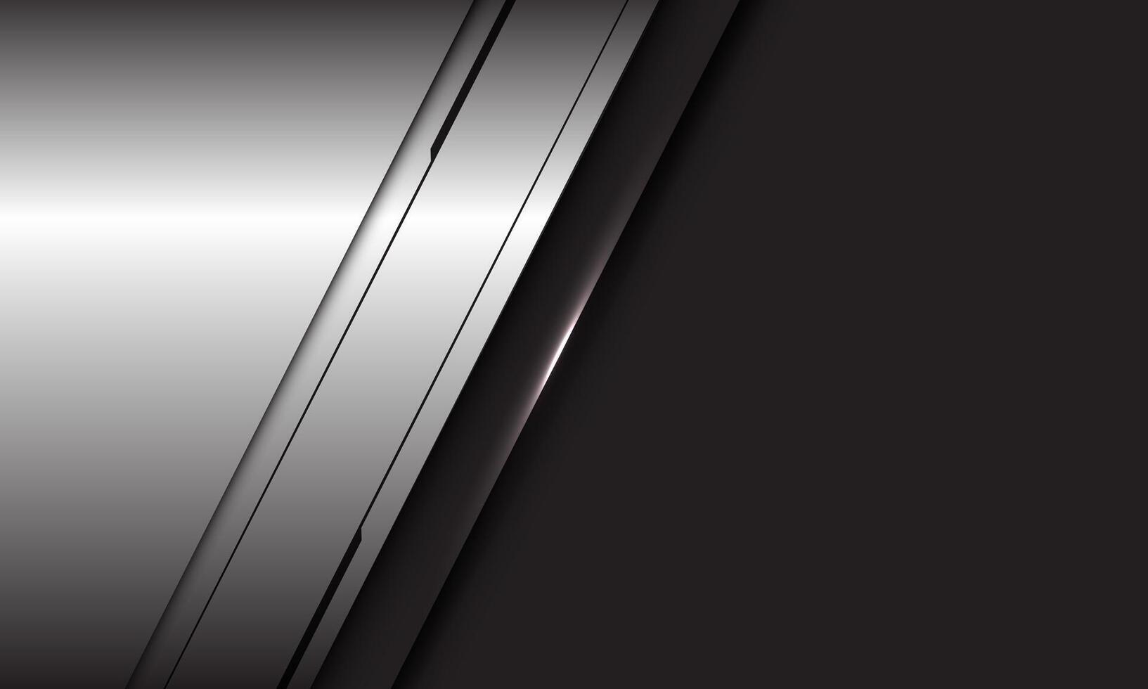 Abstract silver black line slash on grey blank space design modern futuristic technology background vector