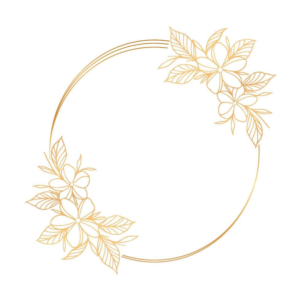 Golden flower wreath vector