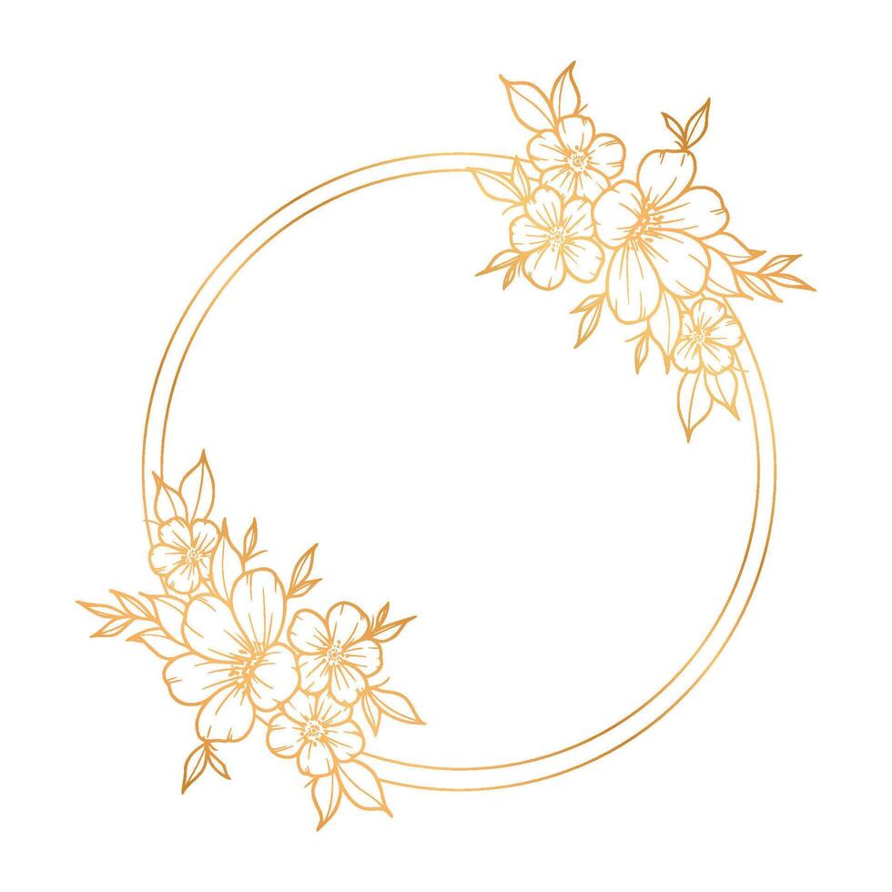 A flower frame wreath in a circle vector