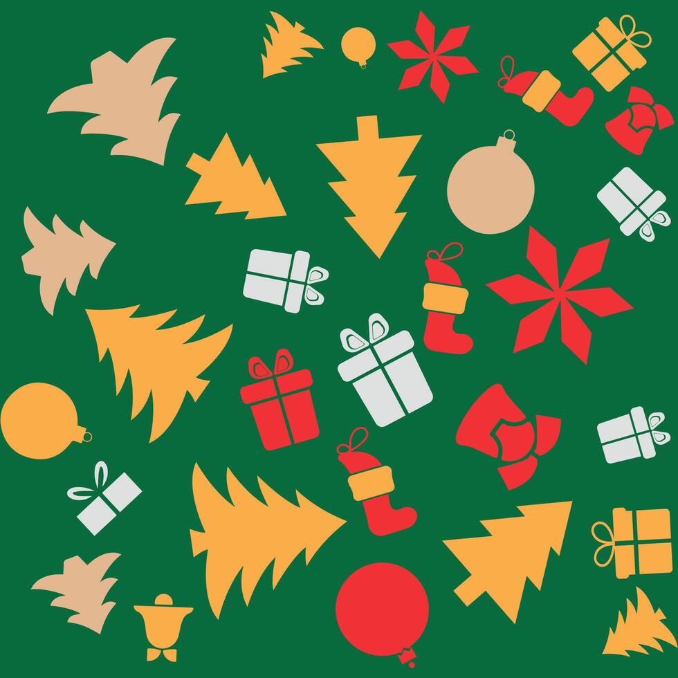 Christmas ornament elements icons design in modern style. vector