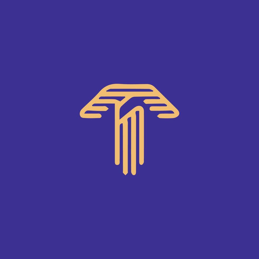 Modern and trendy letter T initials logo icon design template elements vector